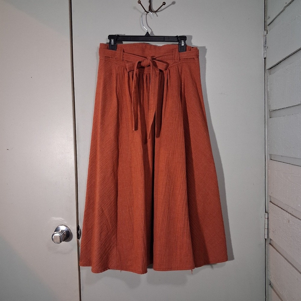 Midi Wrap Skirt Medium Rust Red‎ Renaissance Gothic Renfair Fairy Cottagecore